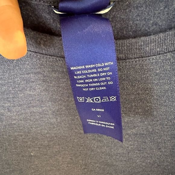 KIT AND ACE brushed long sleeve shirt. Deep blue. - Picture 8 of 10